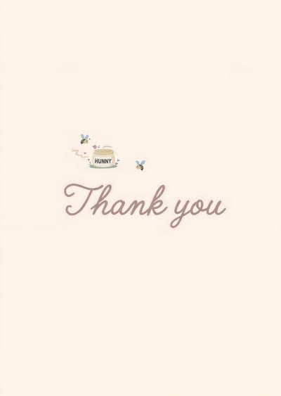 Thank You Card Cute Honey Jar and Bee Design