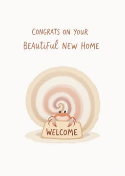 Housewarming Greeting Card with Cute Crab Design