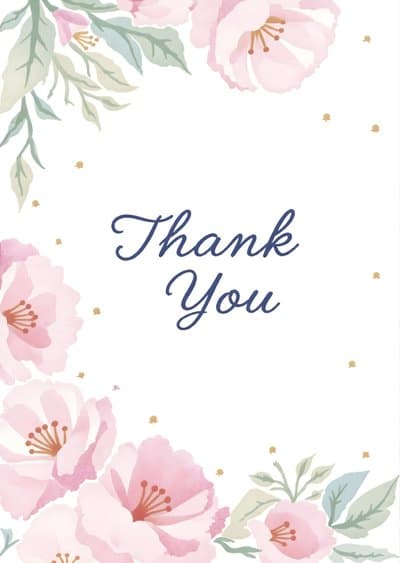 Thank You Card Floral Modern Design