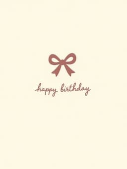 Birthday Card with Bow Elegant Design