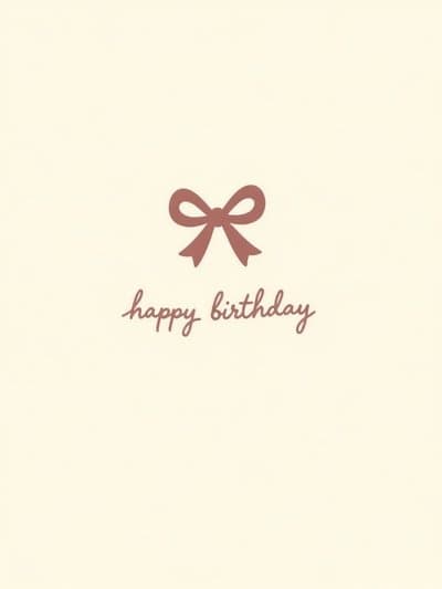 Birthday Card with Bow Elegant Design