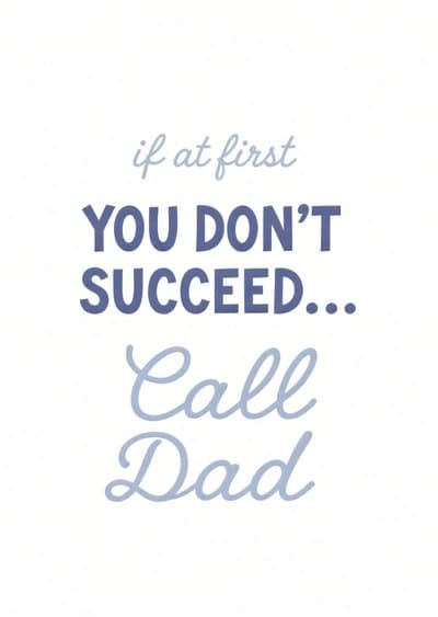 Funny Dad Greeting Card Call Dad Modern Typography