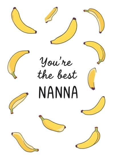 Funny Grandparent Greeting Card Banana Theme
