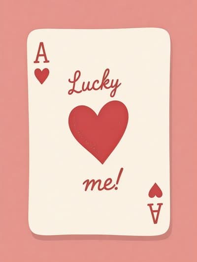 Romantic Greeting Card Illustrated Lucky Me Heart Design