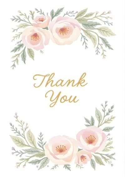 Thank You Card with Modern Floral Design