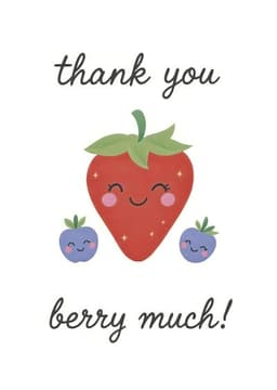 Thank You Greeting Card Cute Berry Design