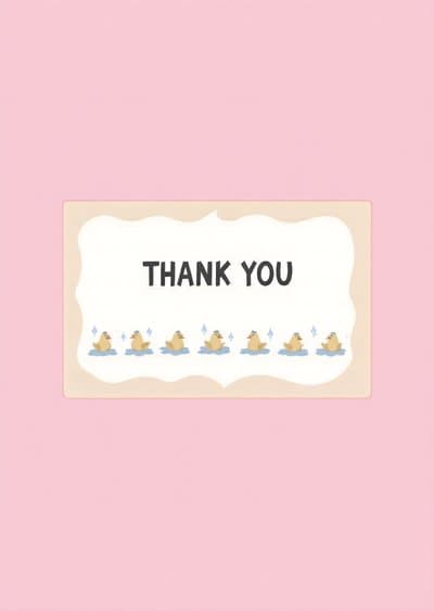 Thank You Card Cute Ducks Design