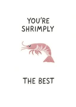 Funny Shrimp Greeting Card Modern Illustrated Design