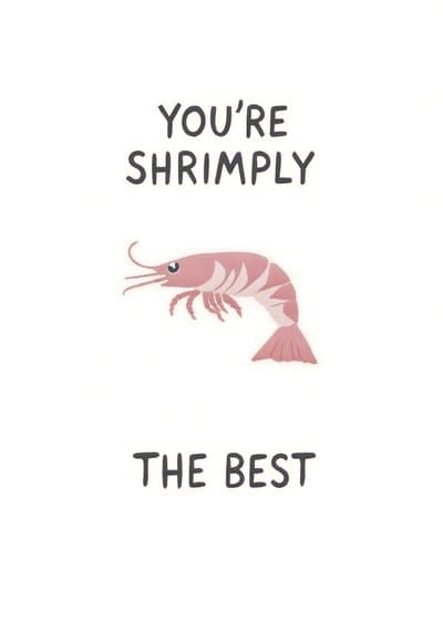 Funny Shrimp Greeting Card Modern Illustrated Design
