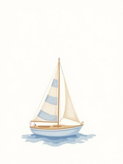 Sailboat Greeting Card Modern Minimalist Design