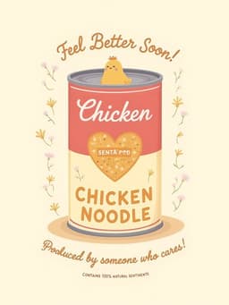 Get Well Card Cute Chicken Soup Design