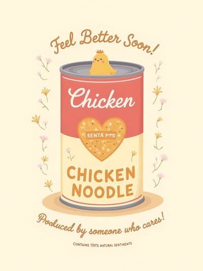 Get Well Card Cute Chicken Soup Design