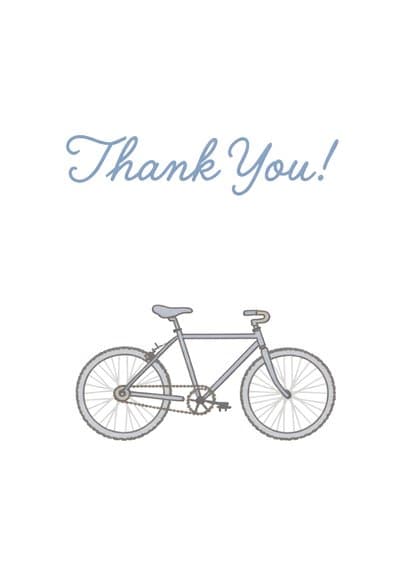 Thank You Card with Bicycle Illustration Modern Design