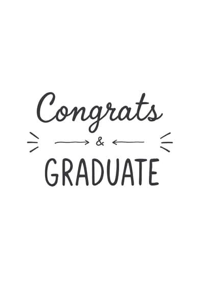 Graduation Greeting Card Congrats & Graduate Modern Design