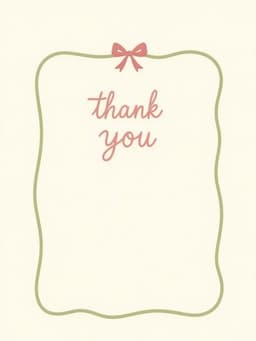 Thank You Card with Elegant Bow Design