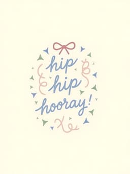 Birthday Greeting Card Hip Hip Hooray Modern Design