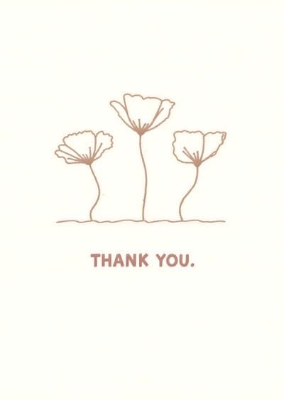 Thank You Card Modern Floral Design