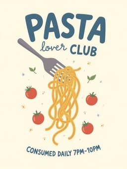 Funny Pasta Lover Greeting Card Illustrated with Spaghetti