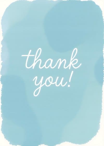 Thank You Greeting Card Modern Watercolor Design