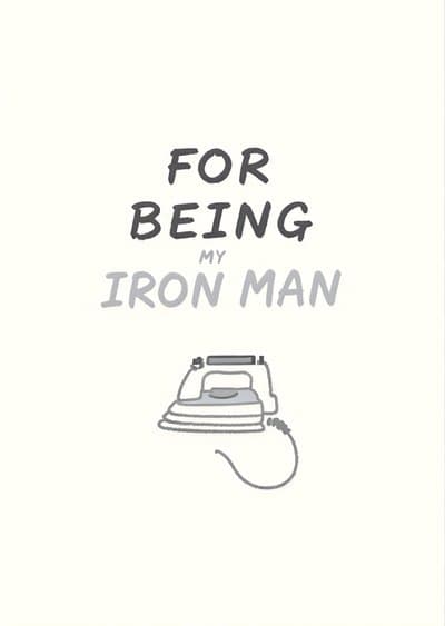 Funny Greeting Card with Iron Pun for Him