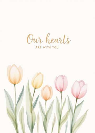Sympathy Card Modern Watercolor Tulips