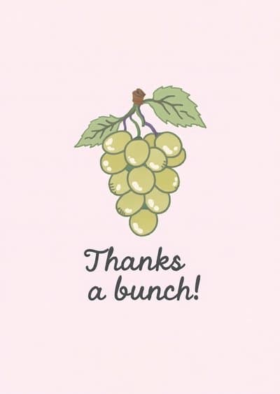 Funny Thank You Card Grapes Modern Design