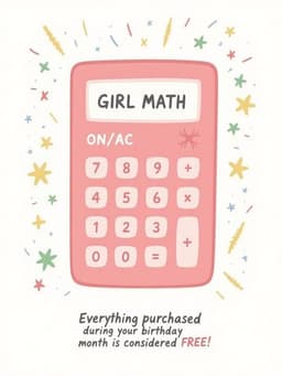 Funny Birthday Greeting Card Pink Calculator Design