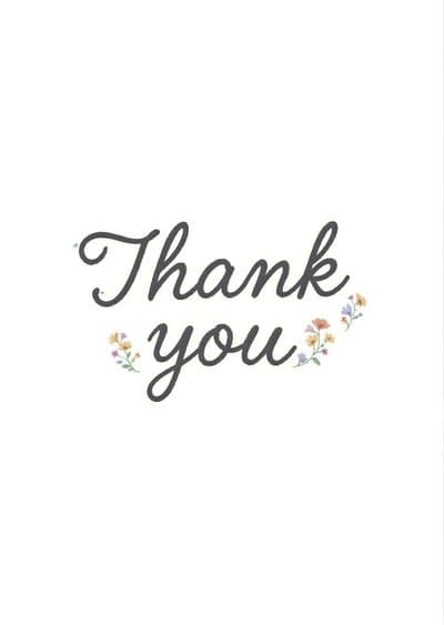 Thank You Card Elegant Floral Design