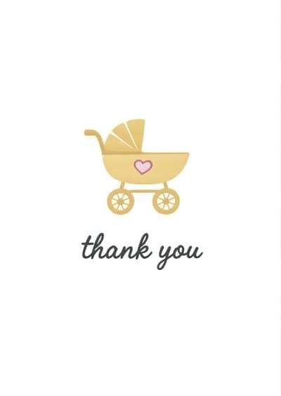 Thank You Card Baby Shower Modern Stroller Design