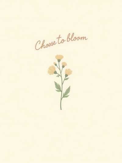 Motivational Greeting Card Floral Choose to Bloom Modern Design