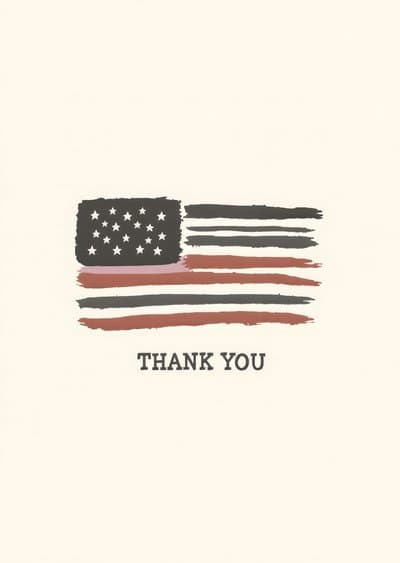 Thank You Card American Flag Modern Design