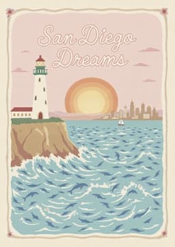 San Diego Dreams Greeting Card Modern Sea View