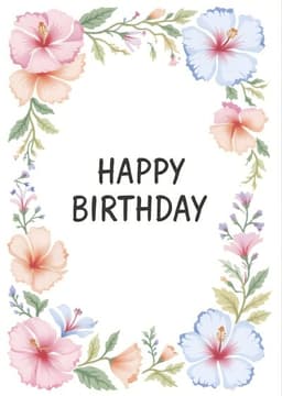 Floral Birthday Greeting Card with Elegant Design