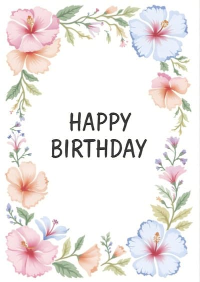 Floral Birthday Greeting Card with Elegant Design