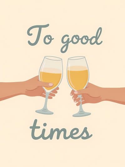 Funny Celebration Greeting Card Cheers Illustration