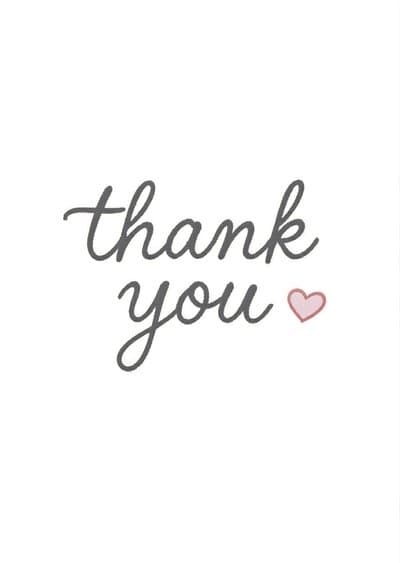 Thank You Card Minimalist Heart Design