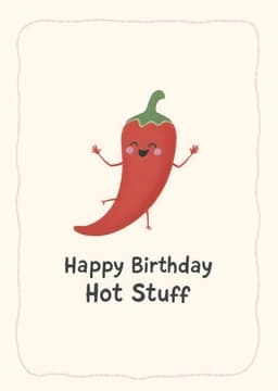 Funny Birthday Greeting Card Cute Pepper Design