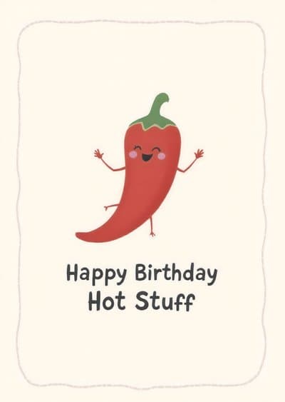 Funny Birthday Greeting Card Cute Pepper Design