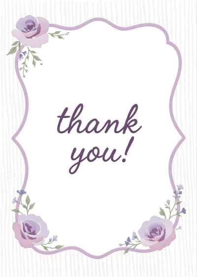 Thank You Card thank you! with Modern Floral Design