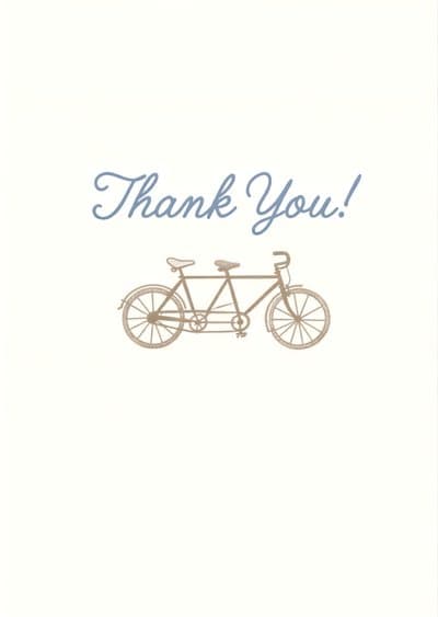 Thank You Greeting Card with Bicycle Illustration