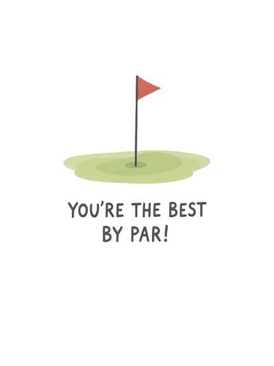 Funny Golf Greeting Card Illustrated Golf Course Hole