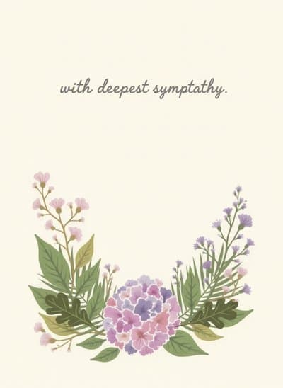 Sympathy Card with Pastel Floral Design