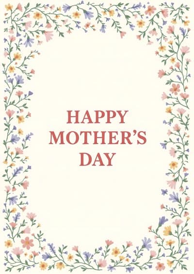 Mothers Day Card Floral Elegant Design