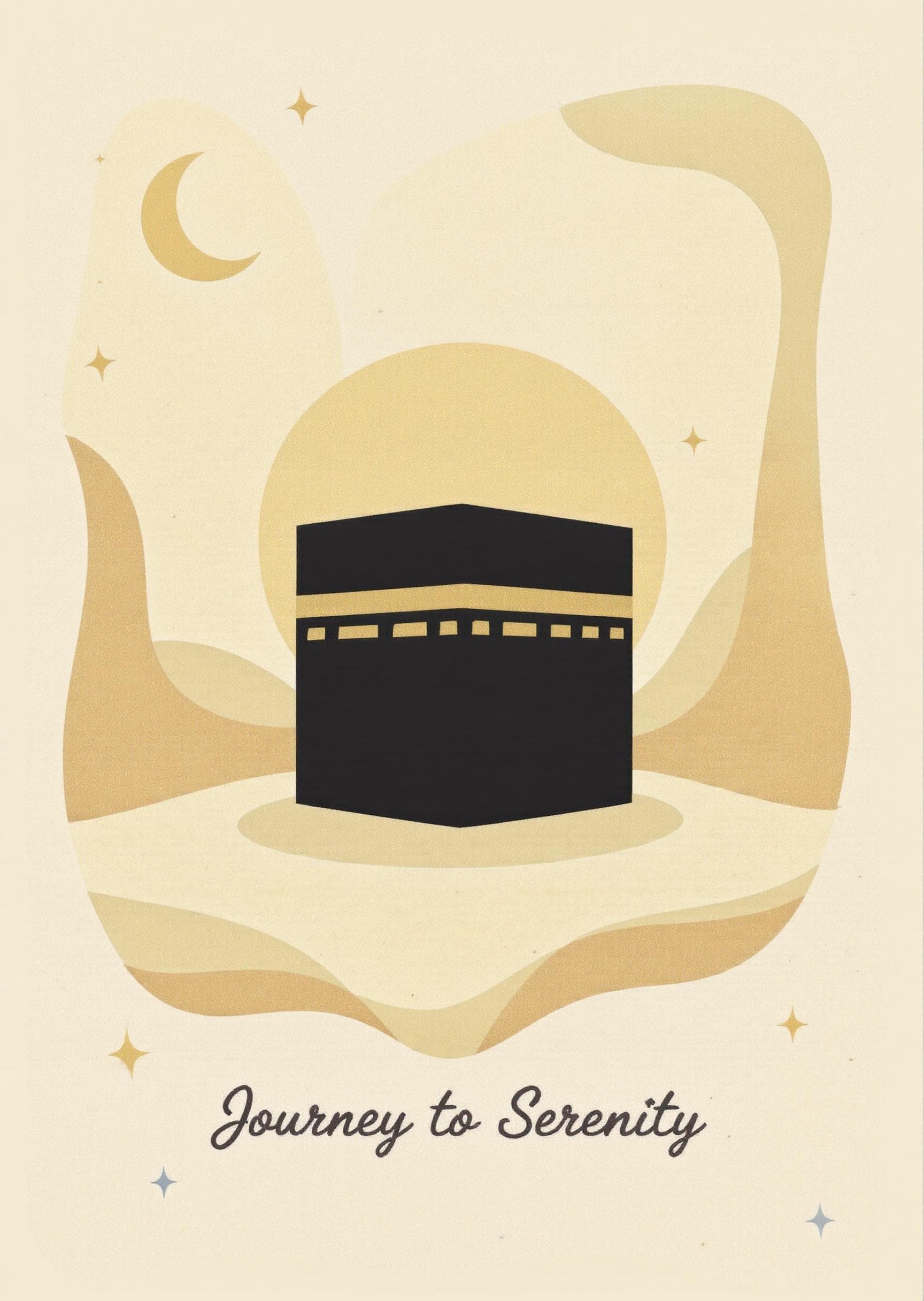 Islamic Greeting Card Modern Kaaba Illustration