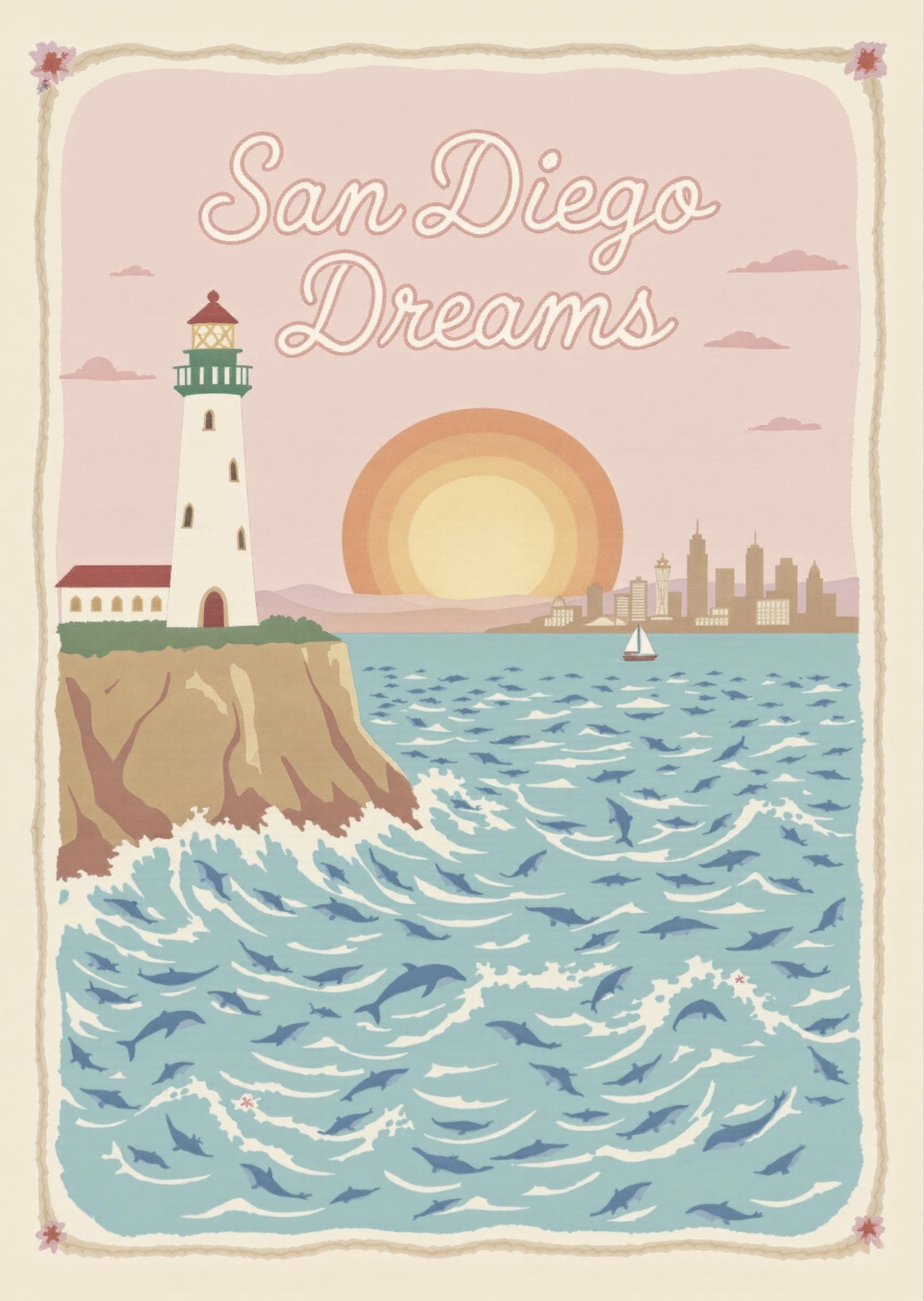 San Diego Dreams Greeting Card Modern Sea View