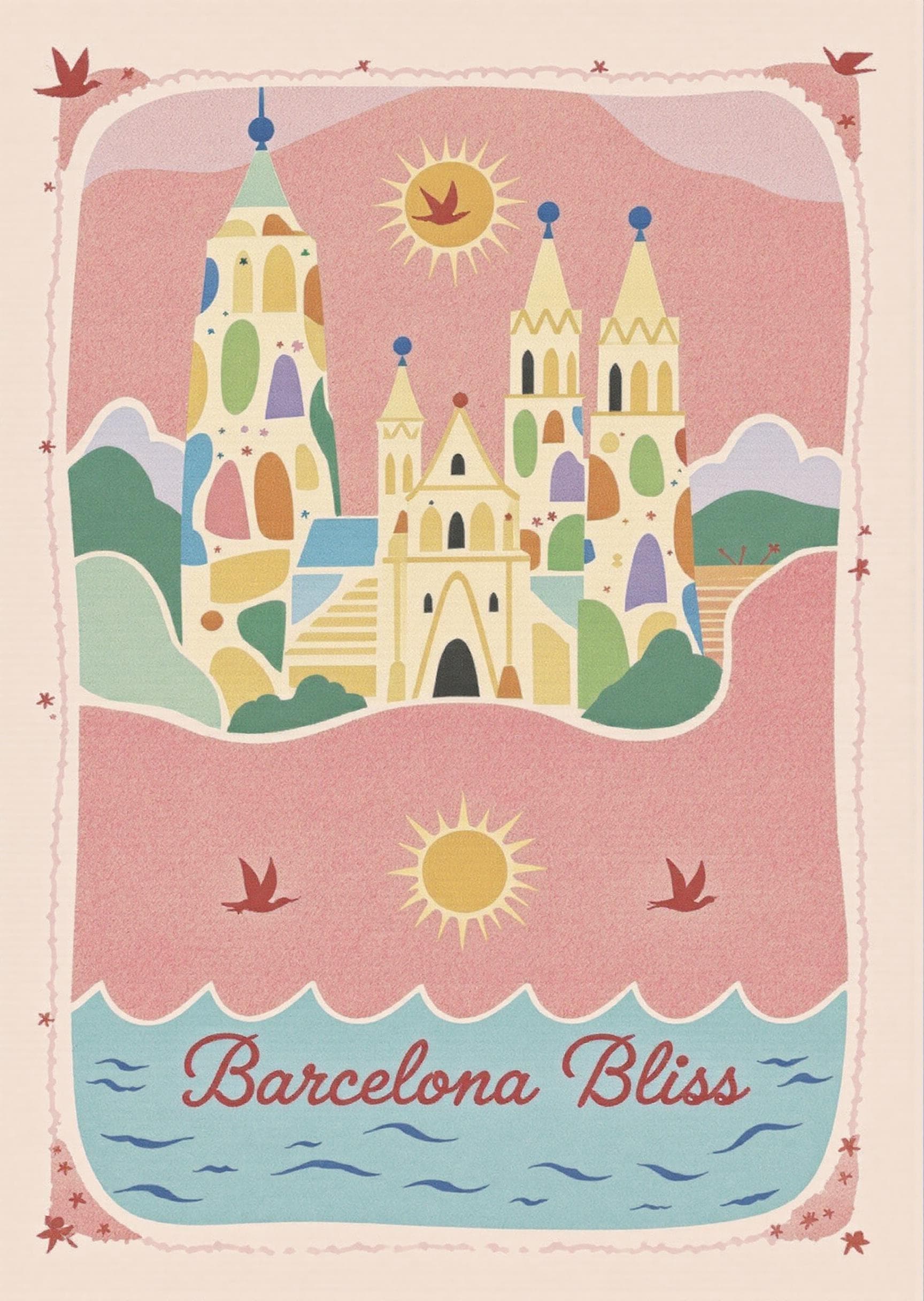 Barcelona Greeting Card Modern Barcelona Bliss Design