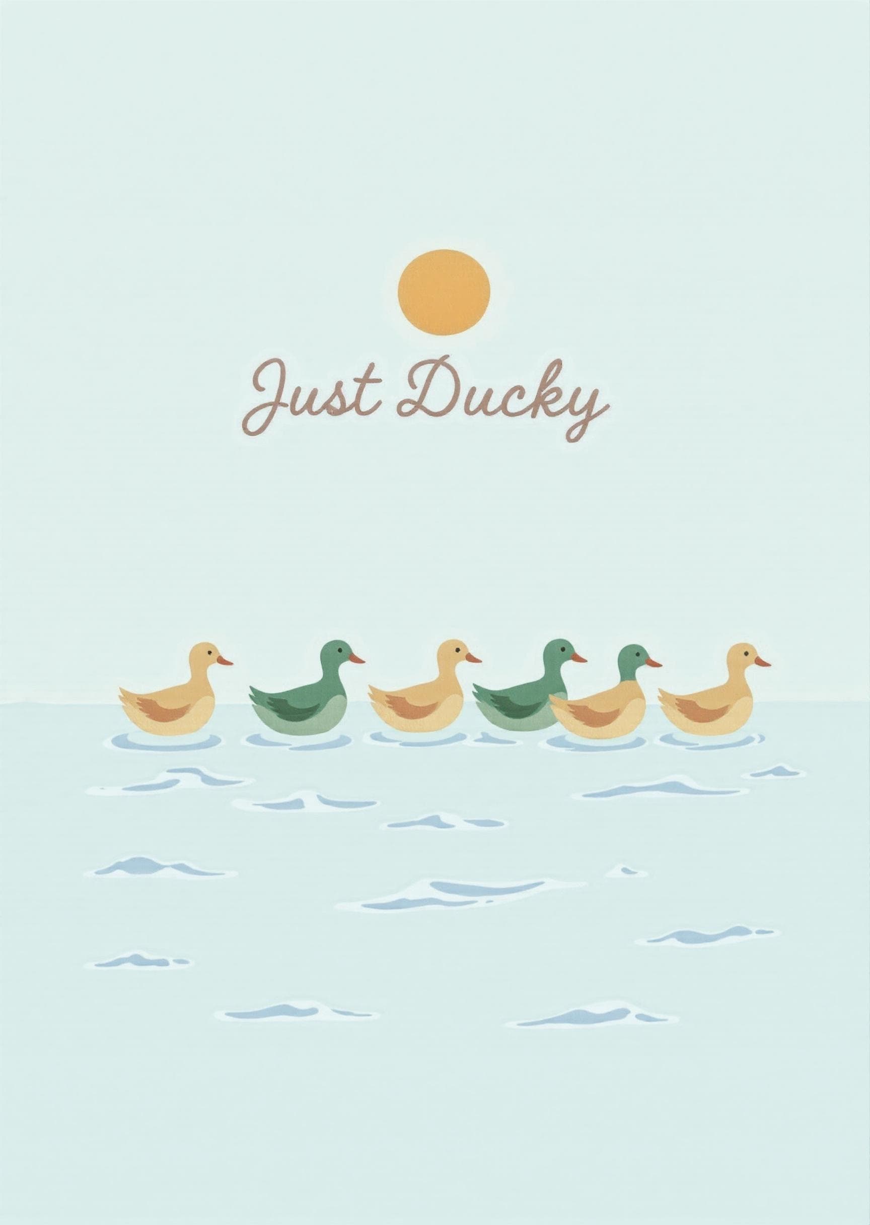 Funny Greeting Card Cute Duck Illustration