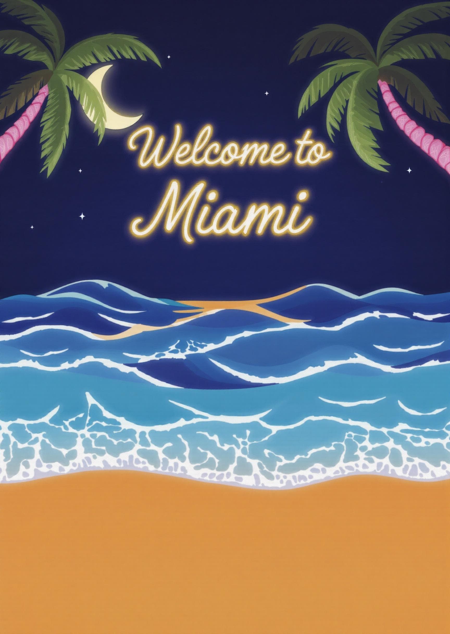Miami Greeting Card Tropical Beach Vibes