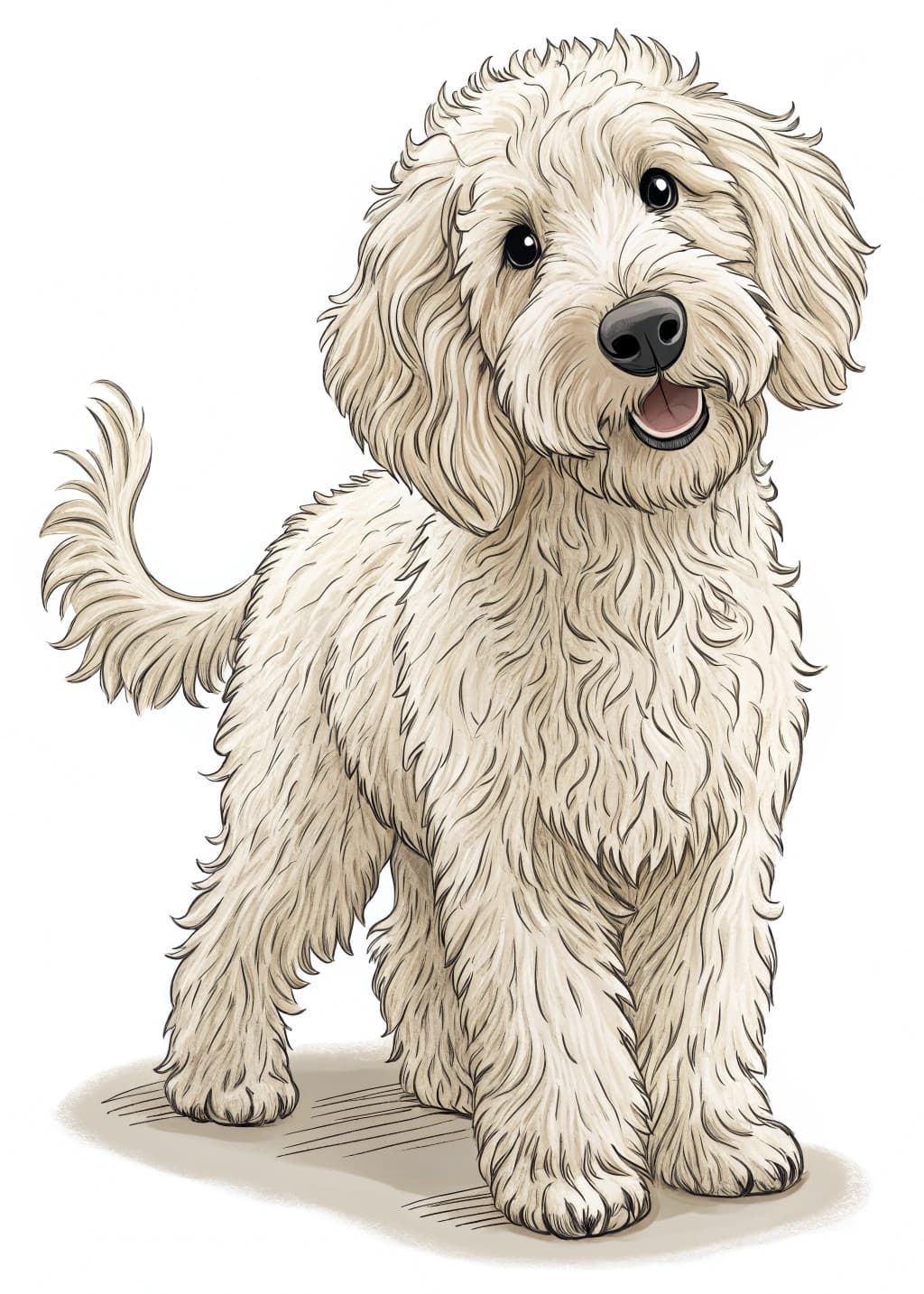 Cute Dog Greeting Card Adorable Doodle Illustration