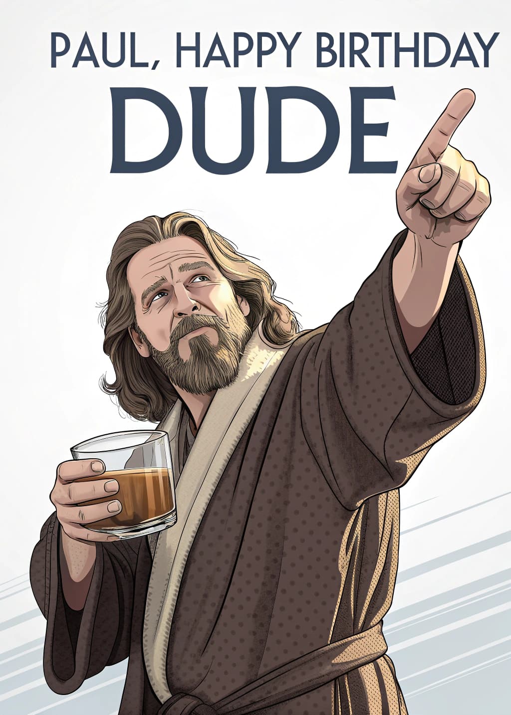 Funny Birthday Card for Him Bearded Dude Design